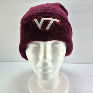Nike Virginia Tech Hokies Maroon Orange Cuffed Knit Beanie Hat Dri-FIT Unisex OS